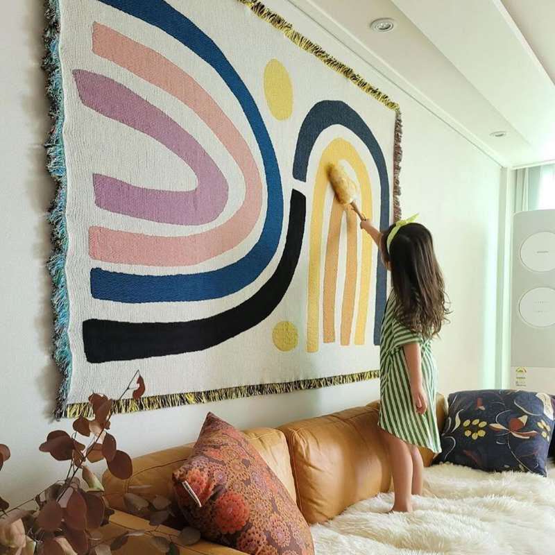 Century Textile & Sewing Supply Avenue C North Saskatoon Sk - Textile City Abstract Rainbow Throw Blanket
