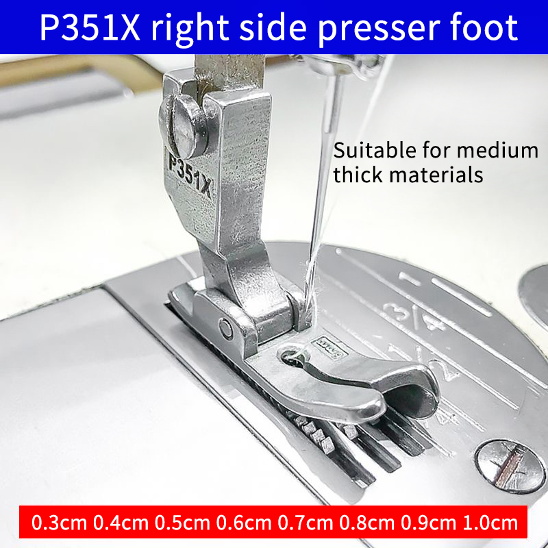 Rolled Hem Foot - Industrial flat sewing machine right blocking