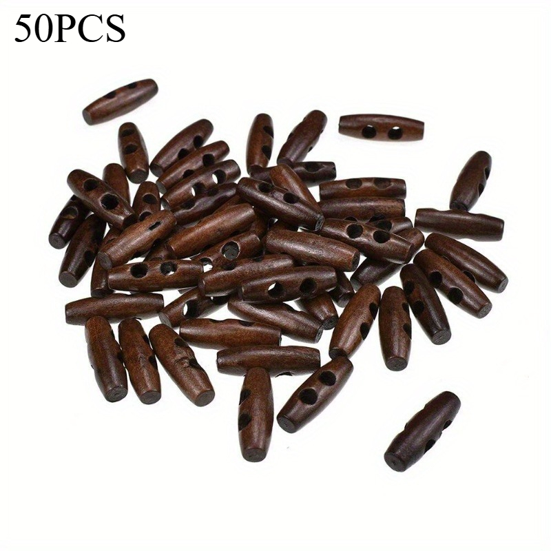 Sewing Recycling - 50pcs Recycled Wood Horn Toggle Buttons