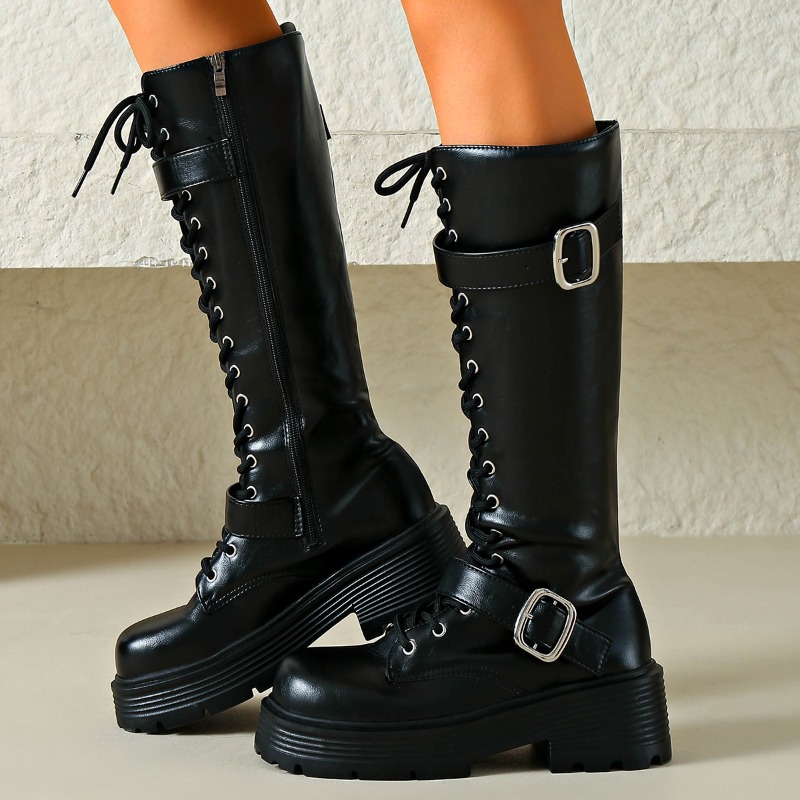 Platform Chunky Sole Women Kne - đánh giá và giá Sewing Garment