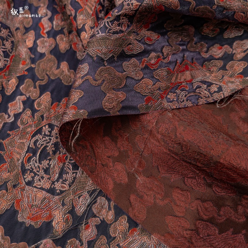 Purple Red Rayon Floral Jacqua - đánh giá và giá Sewing Fabric