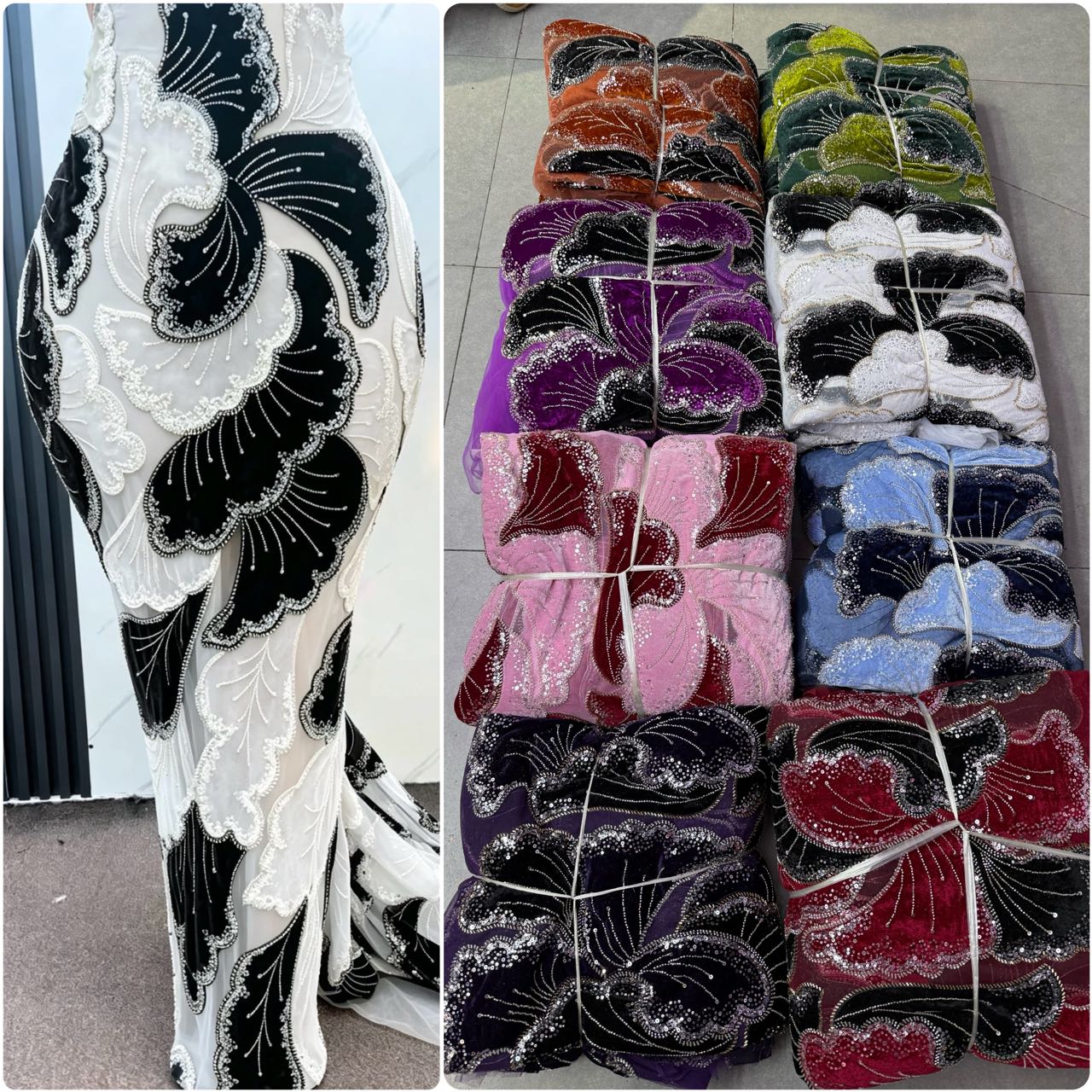 Luxury Sequins Beaded Tulle La - đánh giá và giá Sewing Velvet Fabric