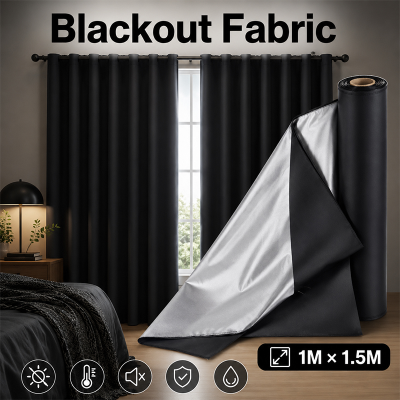 1m Black Silver Coated Blackou - đánh giá và giá Sewing Fabric