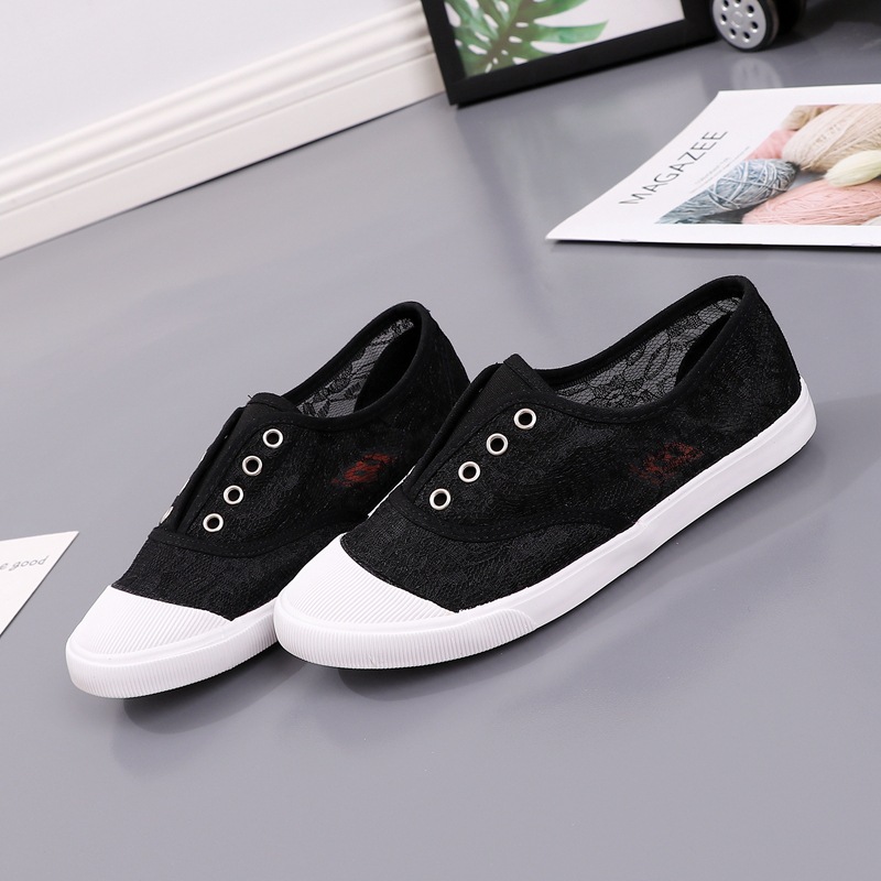 Fashion Lace White Canvas Shoe - đánh giá và giá Sewing Garment