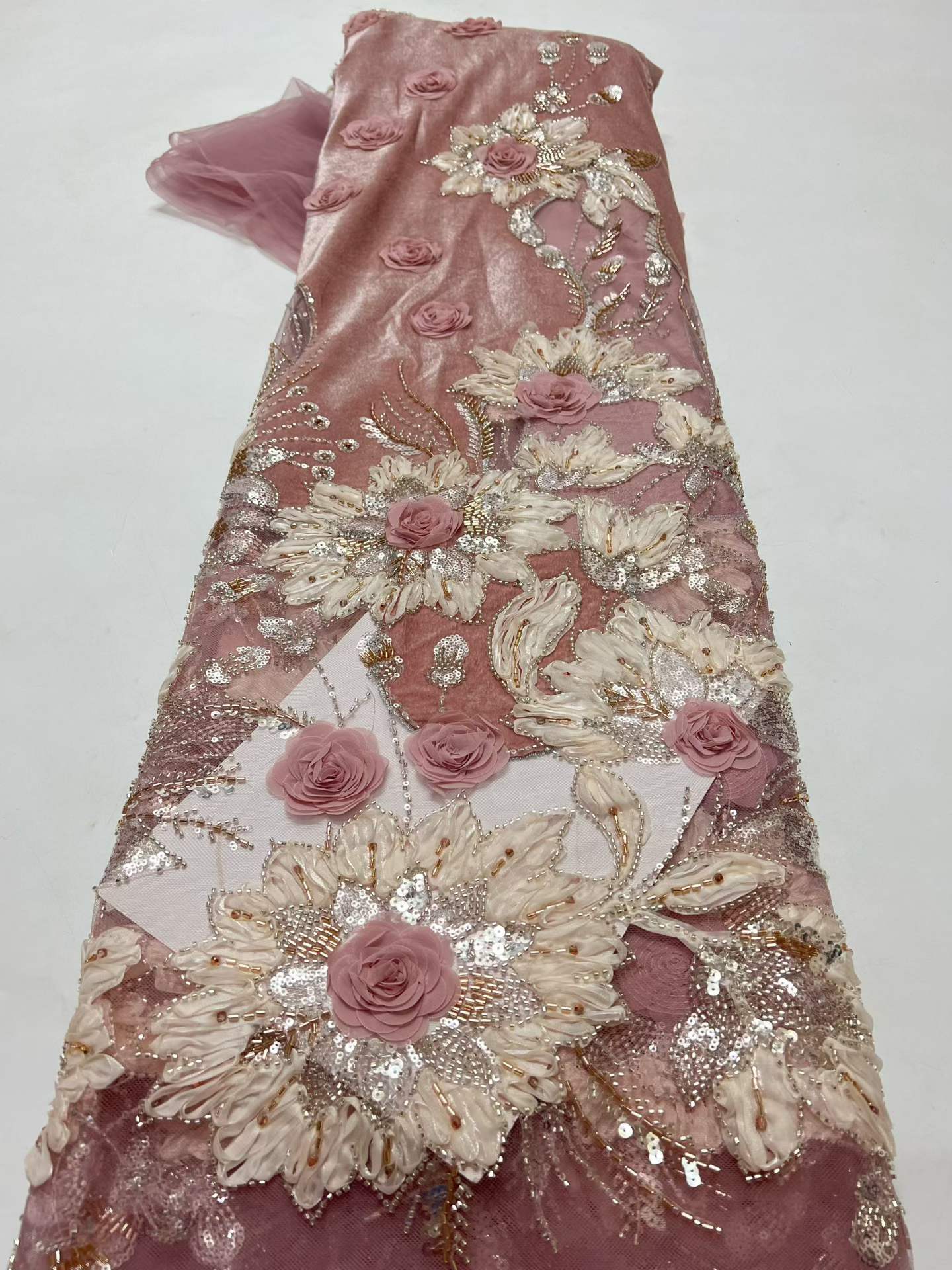 Luxury African Velvet Red Bead - đánh giá và giá Sewing Velvet Fabric