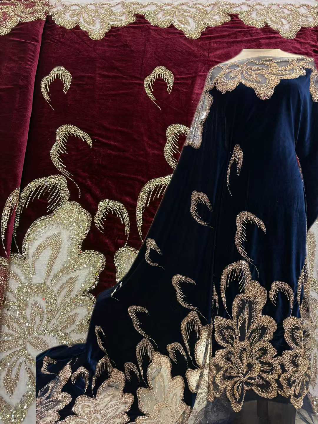 African Velvet Beaded Heavy La - đánh giá và giá Sewing Velvet Fabric