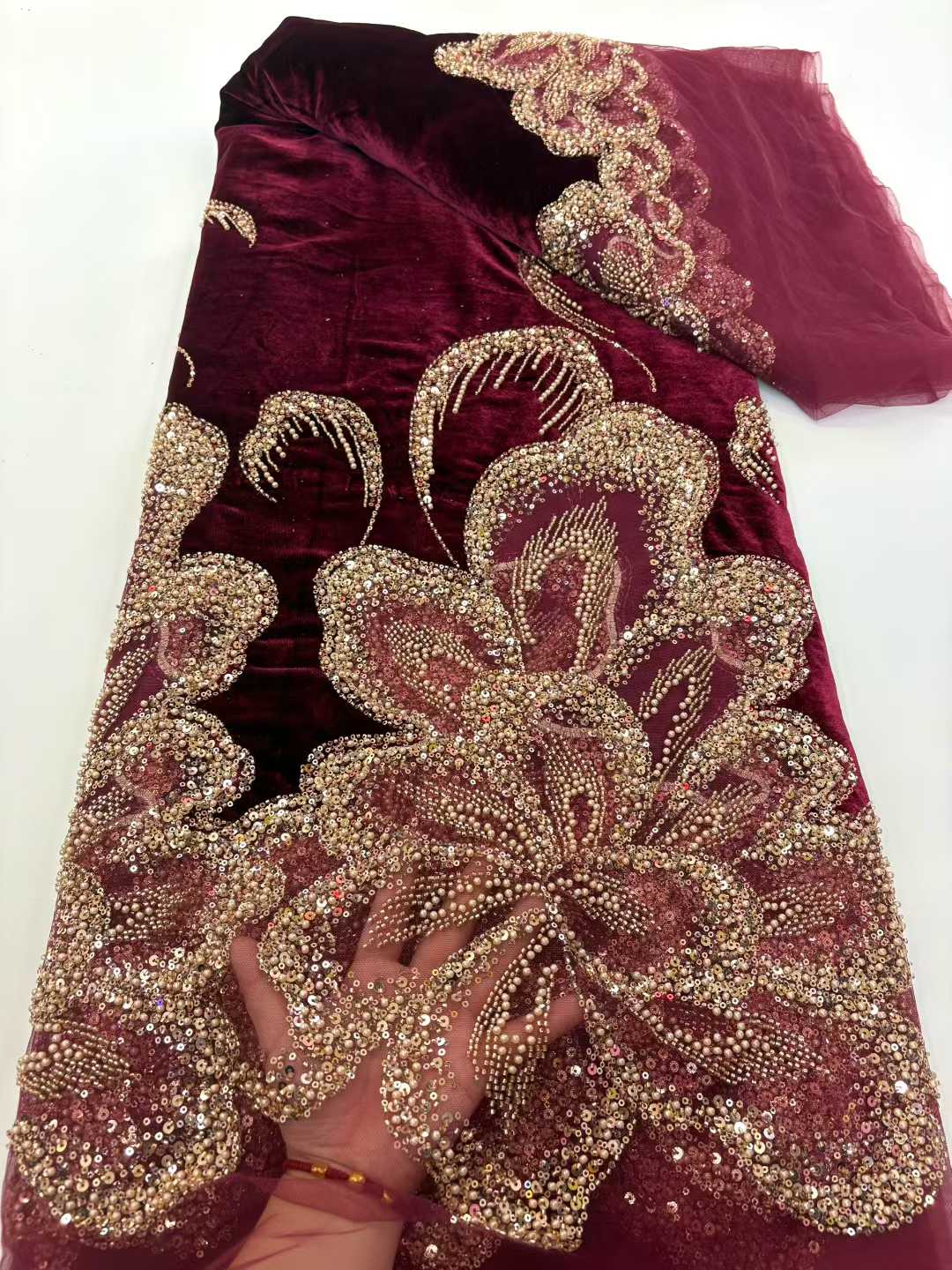 African Velvet Beaded Heavy La - đánh giá và giá Sewing Velvet Fabric