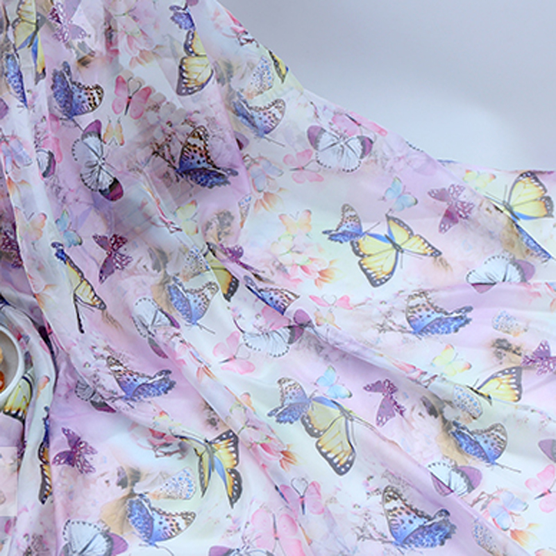 30D Bướm Voan In Vải Phong Các - đánh giá và giá Sewing By