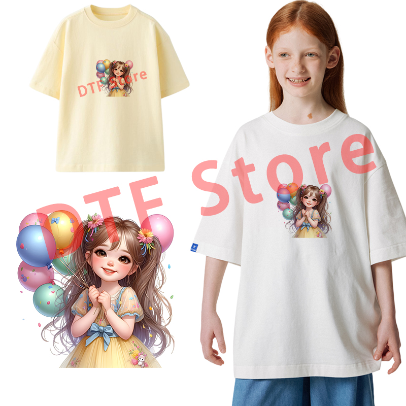 Cute Balloon Girl DTF Heat Tra - đánh giá và giá Iron On Patch