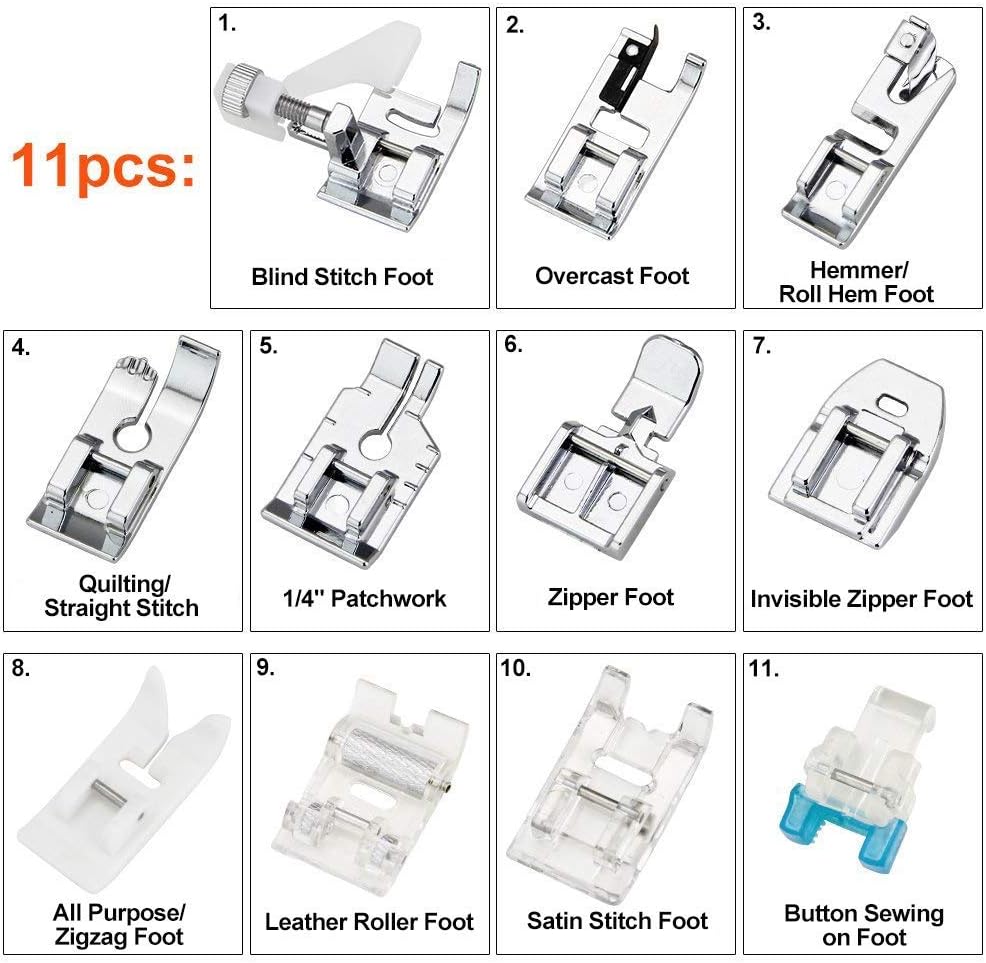 11Pcs Presser Feet Set - Walki - đánh giá và giá Rolled Hem Foot
