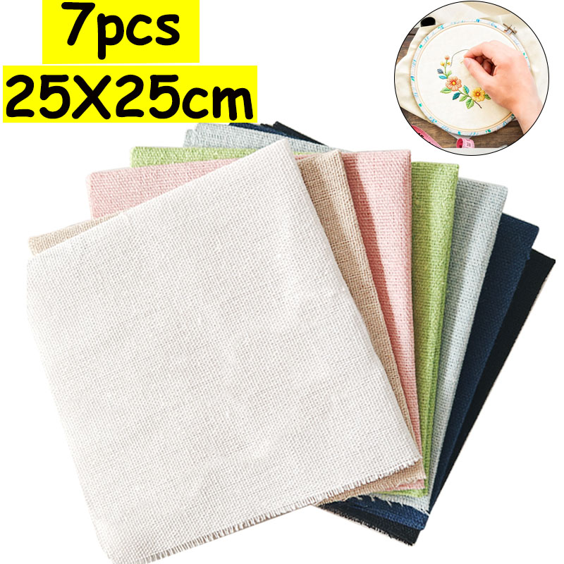 7-Piece Set of 25* 25cm Linen  - đánh giá và giá Sewing Textile Art