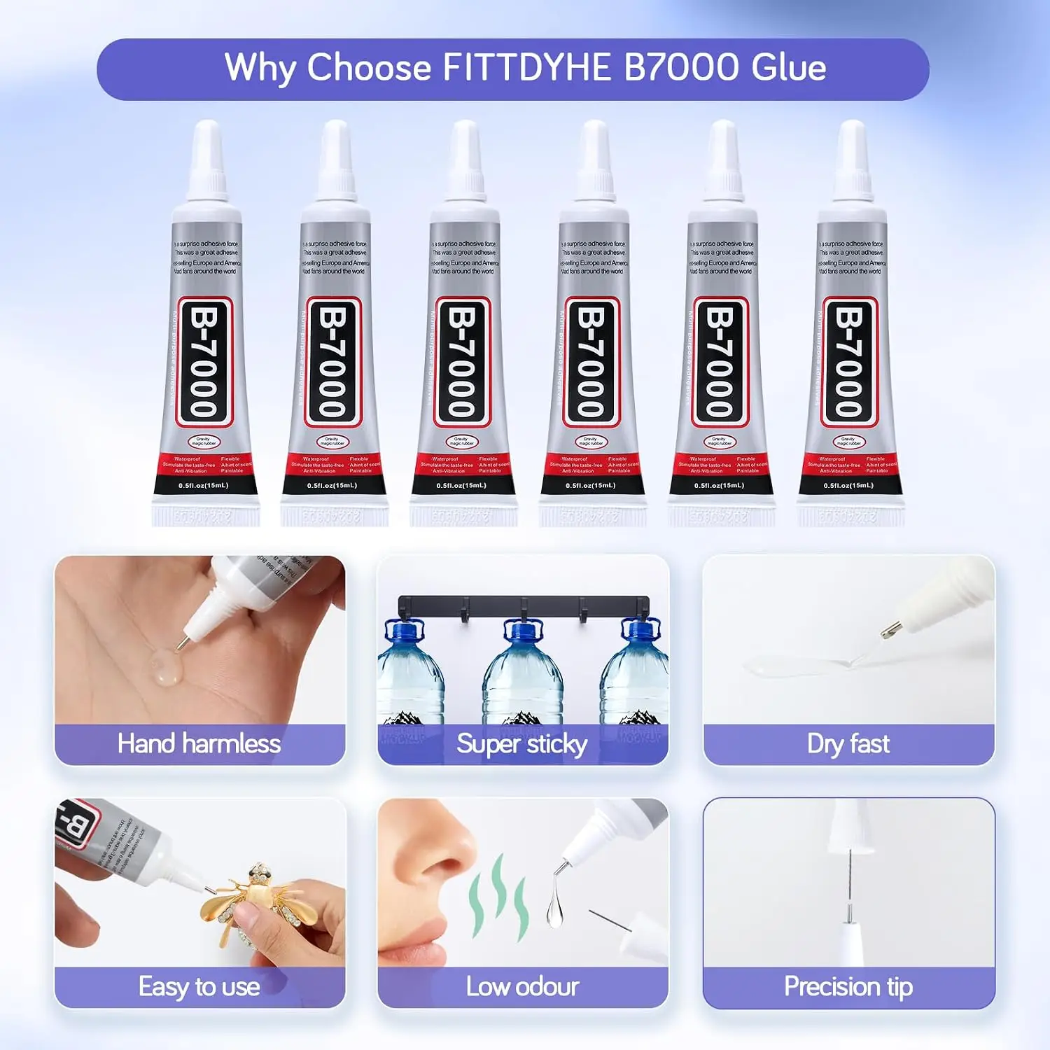 ICUTE-FITTDYHE 6PCS Jewelry Gl - đánh giá và giá Fabric Glue Bond