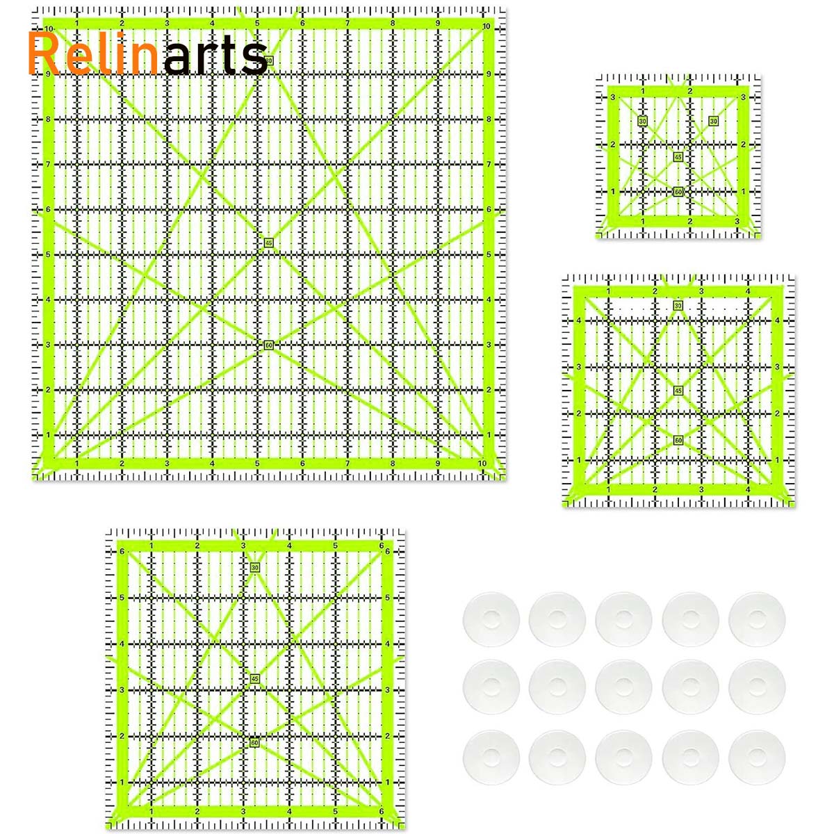 4Pcs Acrylic Square Quilting R - đánh giá và giá Quilting Ruler Square
